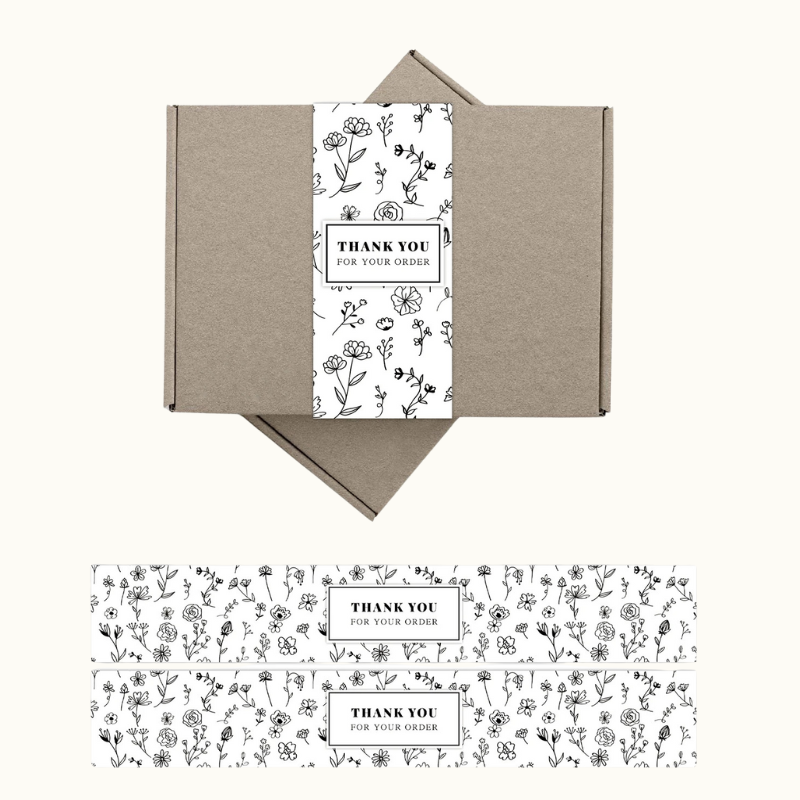 Floral Thank You Rectangle Stickers