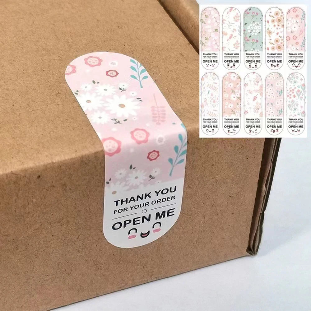 Floral Pattern Thank You Sticker