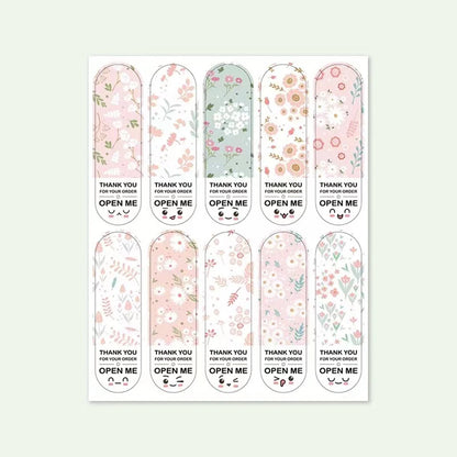 Floral Pattern Thank You Sticker